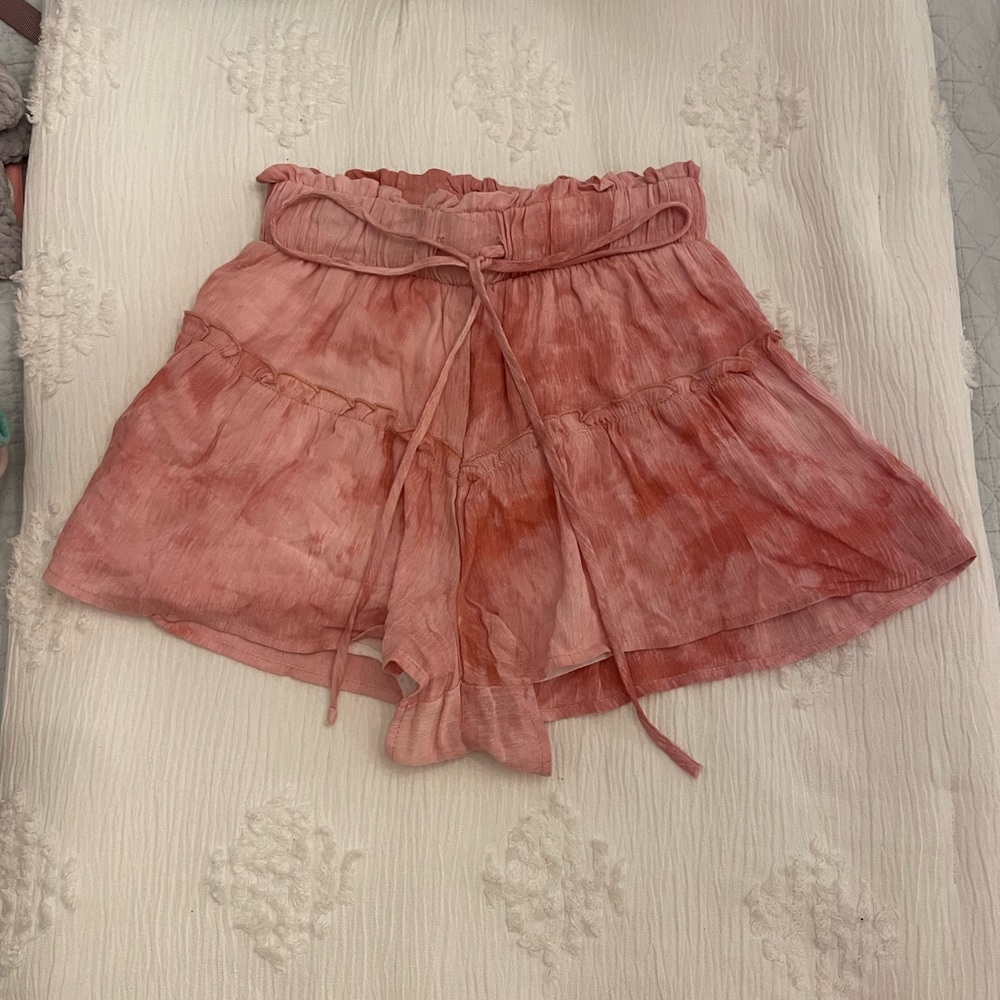 Altar’d State Women's Pink Ruffled Shorts